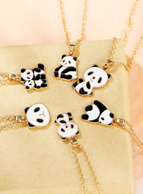 创意新款时尚好朋友熊猫动物项链