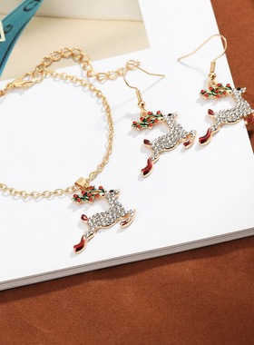 圣诞树胸针合金圣诞树雪人驯鹿丝带扣装饰配饰多款别针合集