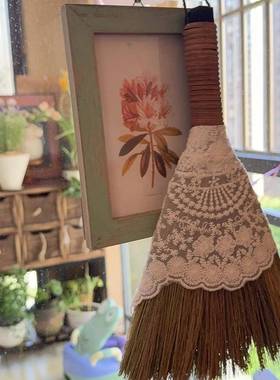 迷你小型扫把家用清洁草编扫帚簸箕园艺花园创意摆件桌面除尘笤帚