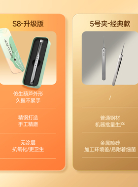 苏德S8细胞夹超尖细黑头夹镊子