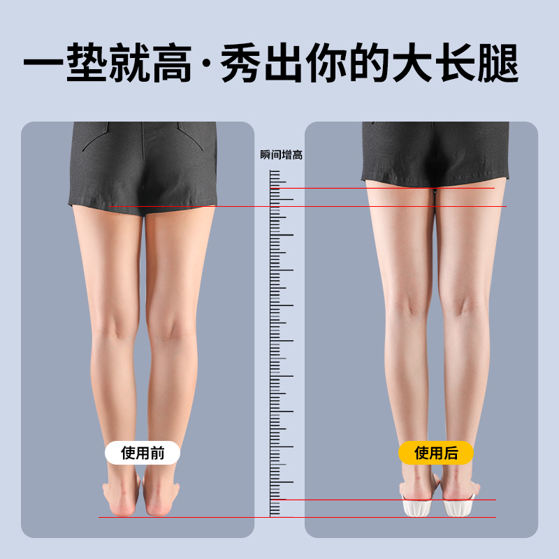 女士专用增高鞋垫新款半垫不累脚隐形七分内增高垫aj小个子1cm2cm - 图2