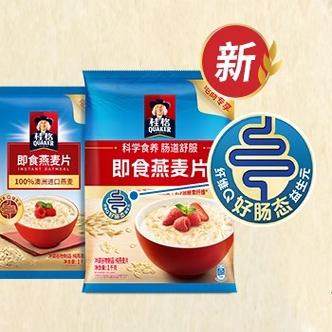 桂格燕麦片即食袋装原味纯麦片谷物冲泡免煮速食营养代餐格林贵格 - 图0