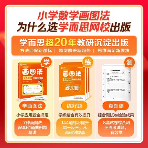2026学而思小学数学画图法三分钟秒解应用题三四五六年级数学思维训练应用题专项训练举一反三解题技巧学练习册图解画图法一本通 - 图1