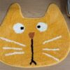 Cute cartoon water-absorbent plush floor mat with big-faced cat