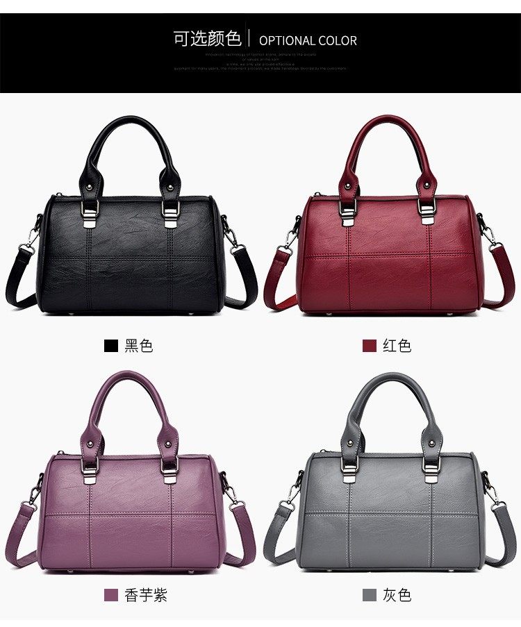 熙香奈旗舰店联名牛皮波士顿手提包 壹纸空文女士包袋