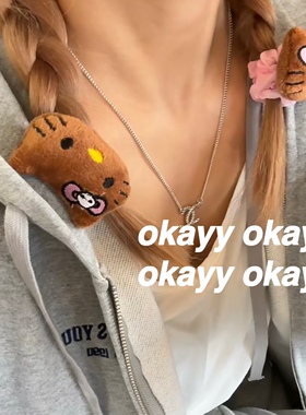 黑皮kitty发绳发夹发圈卡哇伊