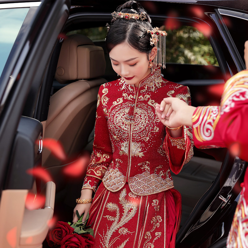 秀禾服2020新款结婚女新娘中式礼服 荟蔚旗袍