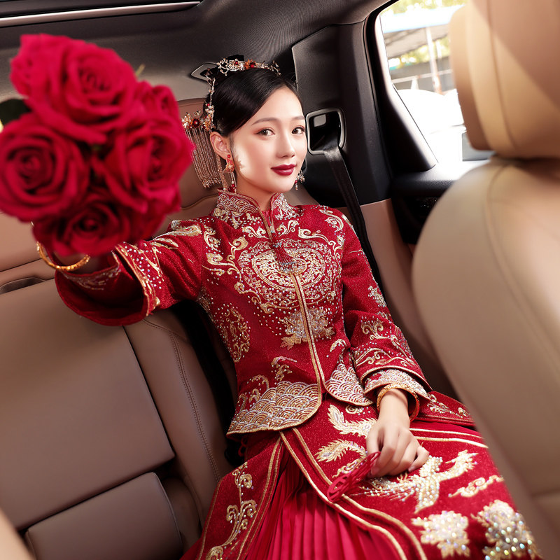 秀禾服2020新款结婚女新娘中式礼服 荟蔚旗袍