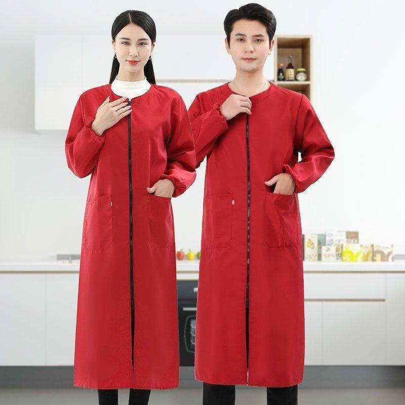 无帽干活工作服特长大褂纯色防水防油罩衣女工装薄外套厨房围裙潮,淘宝优惠券,粉丝福利购,淘宝优惠卷