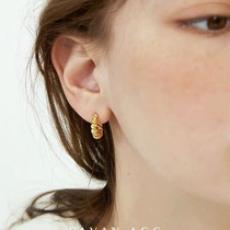 Small crowddesign Twist Golden Earrings 2021 Autumn Advanced senses 925 silver needle earrings Lukewarm Wind Ear Buttons