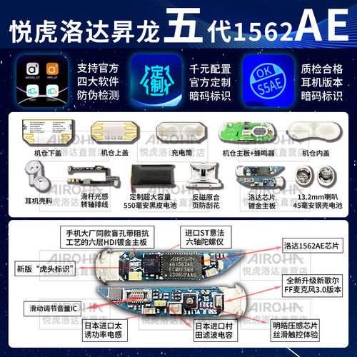 悦虎洛达昇龙1571AM华强北蓝牙耳机2025新款顶配五代pro2六代air4 - 图2