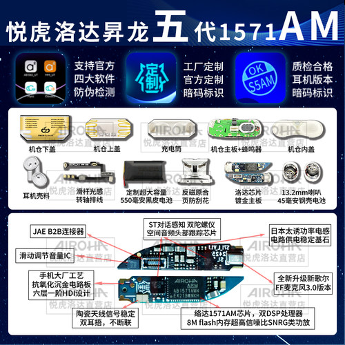 悦虎洛达昇龙1571AM华强北蓝牙耳机2025新款顶配五代pro2六代air4 - 图1