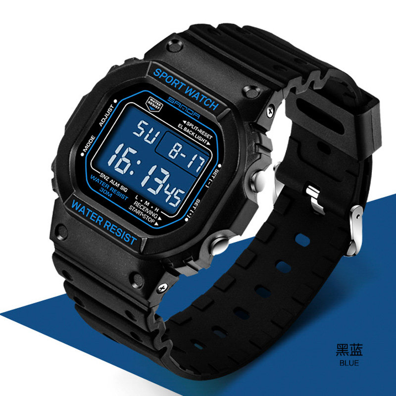 乔英子方形电子女孩韩版数字初女表 三达表递国产腕表