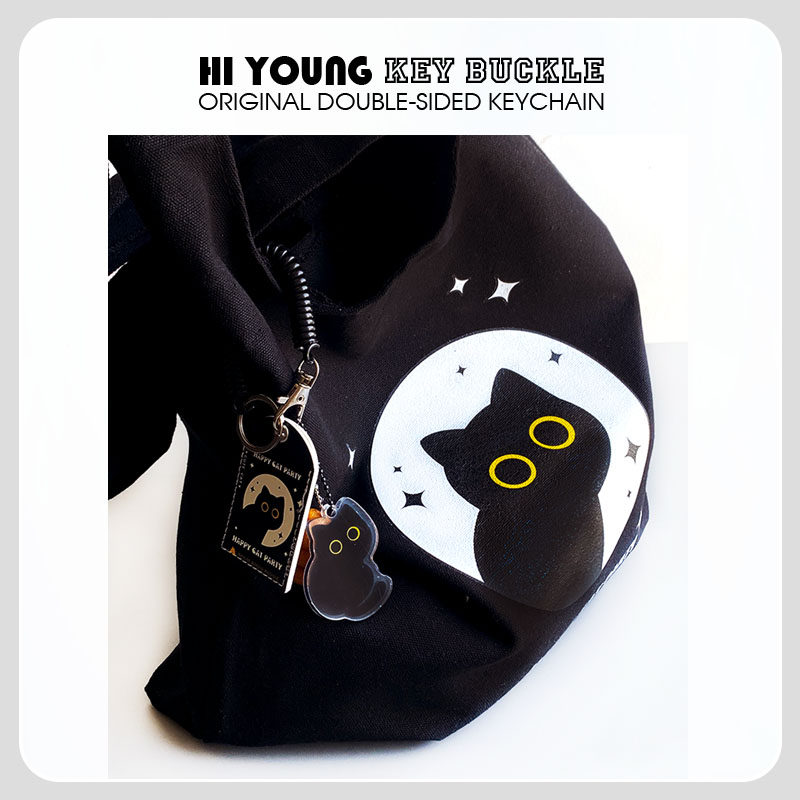 「蹲蹲猫帆布包」HiYOUNG原创斜跨包休闲大容量学生手提托特包包,淘宝优惠券,粉丝福利购,淘宝优惠卷