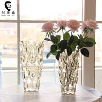 Nordic Light Lavish Crystal Glass Vase Transparent Living Room Flowers Flower Floral Floral Floral glazed glass vase Decorative Pendulum