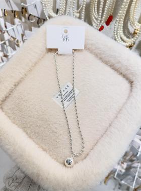 1220韩国东大门代购earlobe时尚小圆球银金圆珠吊坠轻奢简约亮眼