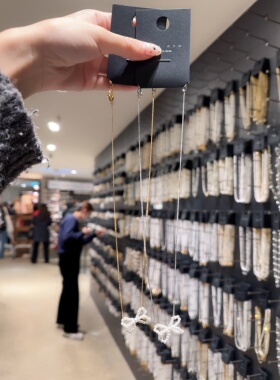 1207韩国东大门代购nyunyu项链甜美珍珠蝴蝶结锁骨链高级百搭款女