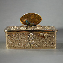 Unicorn Deer Atlantic Antique German 14K Gold Music Angel Peacock Theme Relief Animus Music Box