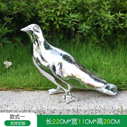 仿真鸽子摆件动物雕塑仿不锈钢铜小鸟燕子户外庭院花园室内装饰品 - 图2