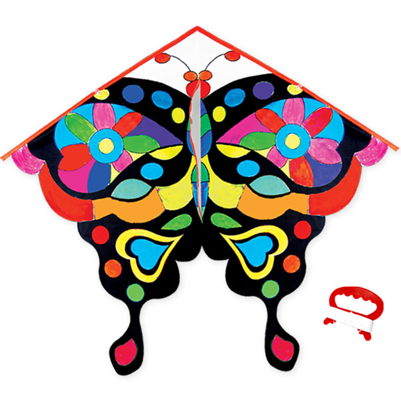 蝴蝶风筝儿童涂色绘画风筝diy材料包小学生手工活动教学微风易飞 - 图3