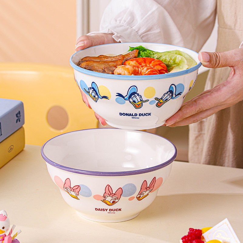 迪士尼陶瓷碗卡通面碗2025新款可爱泡面碗可爱高颜值餐具儿童碗,淘宝优惠券,粉丝福利购,淘宝优惠卷
