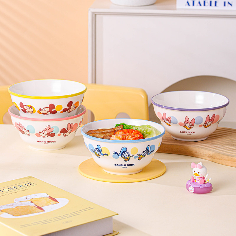迪士尼陶瓷碗卡通面碗2025新款可爱泡面碗可爱高颜值餐具儿童碗,淘宝优惠券,粉丝福利购,淘宝优惠卷