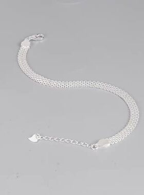 日系coss kokos925银波光粼粼四排金龙坦克手链女简约时尚法式