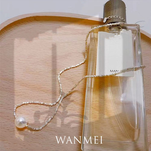 日系coss koko碎银子珍珠项链925银轻奢小众高级感锁骨链520送 - 图0