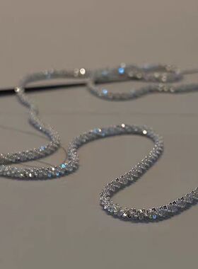 日系coss kokos925银波光粼粼项链女小众设计轻奢高级感满天星