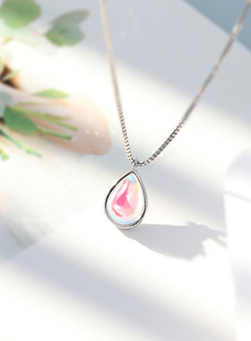 日系coss kokos925银极光渐变水滴项链小众设计感冷淡风高级感