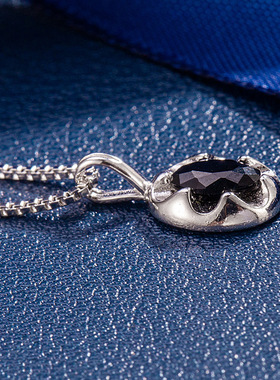 日系coss koko黑色锆石项链女s银简约时尚百搭气质精致小众设计