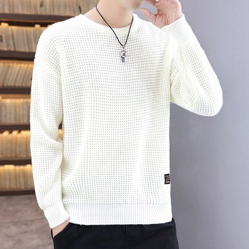 Мужской трикотажный демисезонный тонкий универсальный трендовый утепленный свитер, в корейском стиле