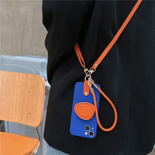 三星s23ultra手机壳s23+斜挎挂绳s22+可背带s21克莱因蓝s20几何皮质支架s10女note20/10新款s23fe硅胶s24/s25 - 图0