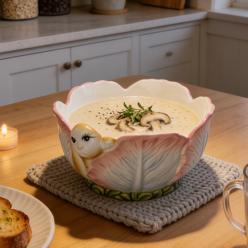 欧式陶瓷加厚高颜值白菜兔子可爱浮雕家用厨房菜汤碗大号面碗汤盆,淘宝优惠券,粉丝福利购,淘宝优惠卷