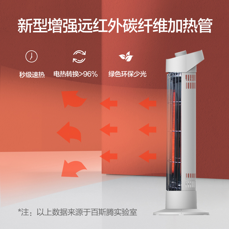 百斯腾取暖器S6家用节能暖风机立式小型小太阳桌下暖脚器速热电暖