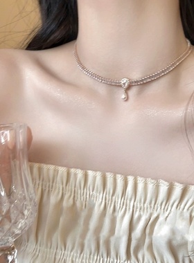 在逃公主水晶项链法式复古