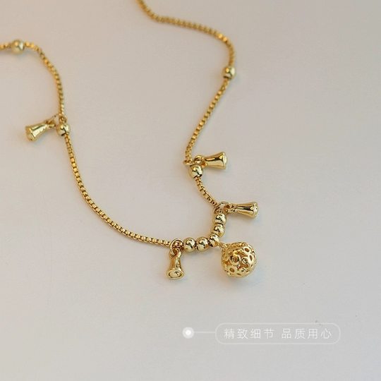 小众设计感铃铛脚链轻奢高级感钛钢足链性感灵动水滴个性冷淡风夏