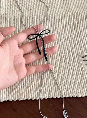 简约芭蕾舞鞋蝴蝶结项链