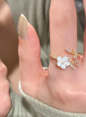 小众设计感指环锆石戒指女气质