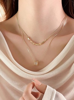 时尚气质锆石双层小蛮腰项链