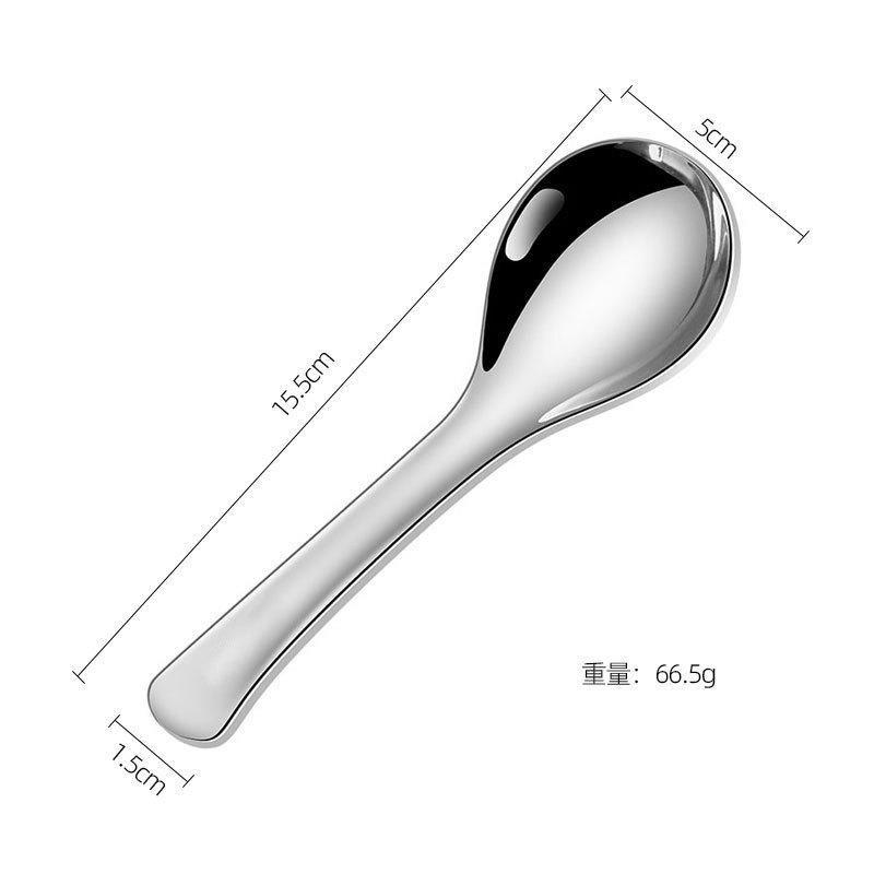 304不锈钢汤勺汤匙家用宝宝辅食勺喂养勺加厚酒店调羹勺短柄勺子 - 图3