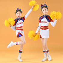 Young childrens new Cloud Shoulder Women Cheerleaders Games Opening cheerleaders Bright Face Conjoined Dress to Wear Basketball