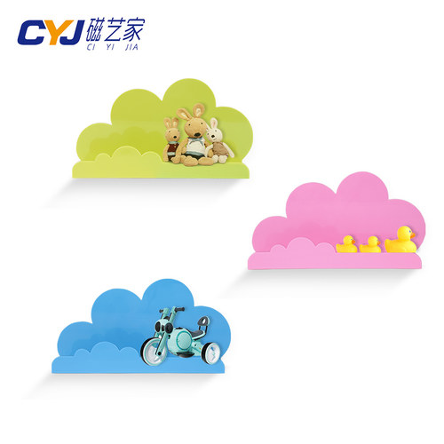 墙面磁吸置物架创意云朵磁性墙上收纳盒冰箱铁门免钉免打孔家装磁力黑板墙贴装饰可直接吸附铁质表面 - 图3