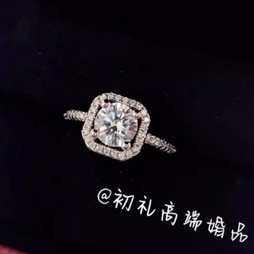 一克拉方钻结婚仿真钻戒婚礼仪式假对戒方形活口可调节婚戒道具 - 图3