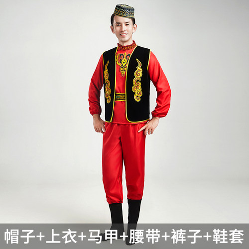 维吾族舞蹈服男女成人练习裙艺考考级少数民族服装新疆舞蹈演出服 - 图3