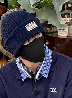 大头围高弹力粗针织毛线帽男