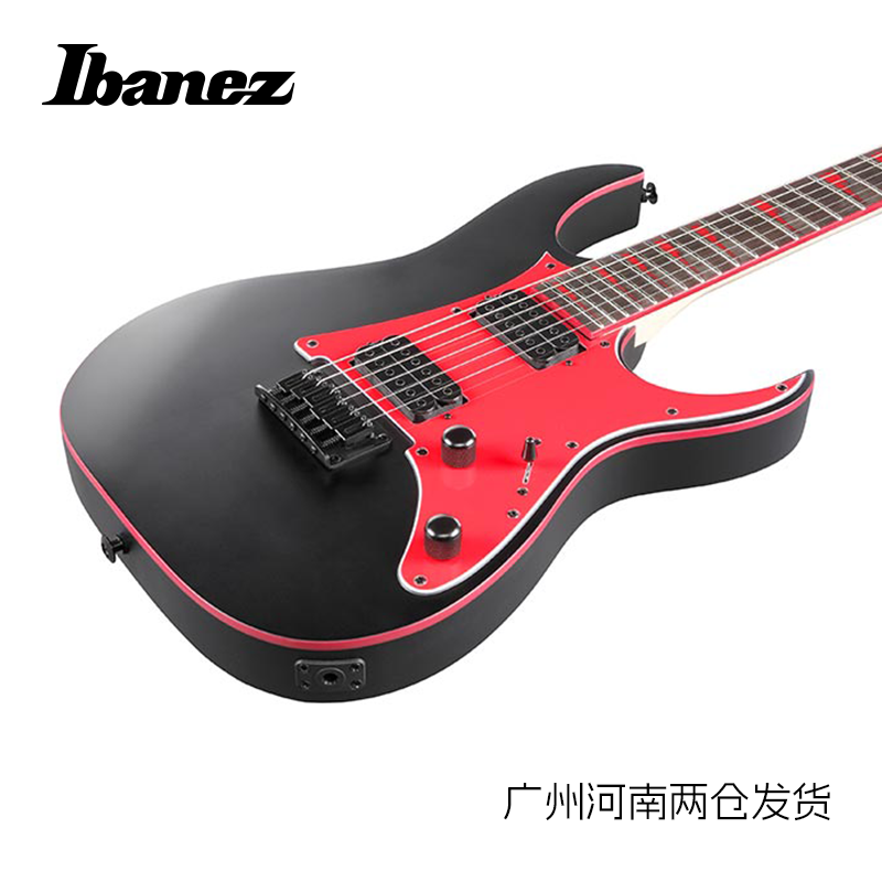 Ibanez电吉他GRG131DX磨砂黑24品固定弦桥摇滚依班娜电吉他套装-图1