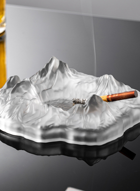 创意冰山玻璃烟灰缸防灰飞高级感