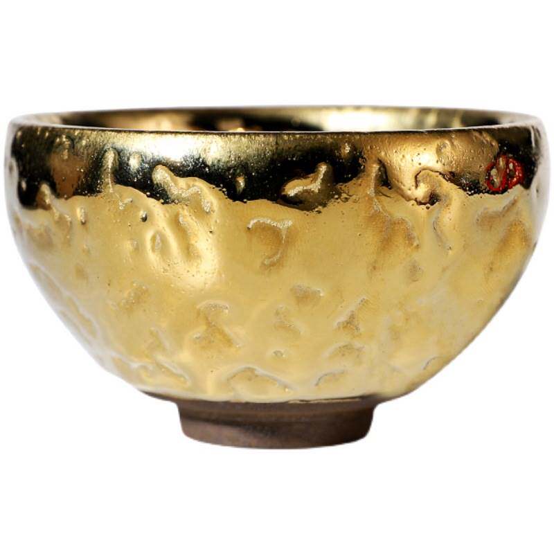 九龙七彩妖妃主人杯镀金杯曹斌茶盏天目盏单杯建盏陶瓷家用品茗杯