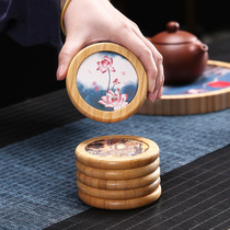 Creative speed dry water suction bamboo and wood tea cushion cup cushion tea saucer tea cup cushion for home tea Daofu tea accessories Grand total